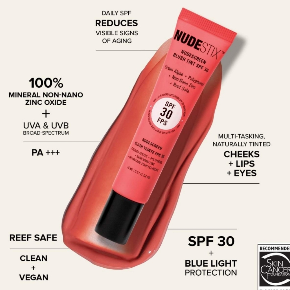 NIB NUDESTIX NUDESCREEN BLUSH TINT STRAWBERRY SUNSET - Picture 7 of 13